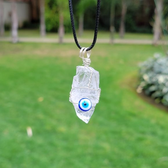 Clear Quartz Evil Eye Pendant - Picture 5 of 6